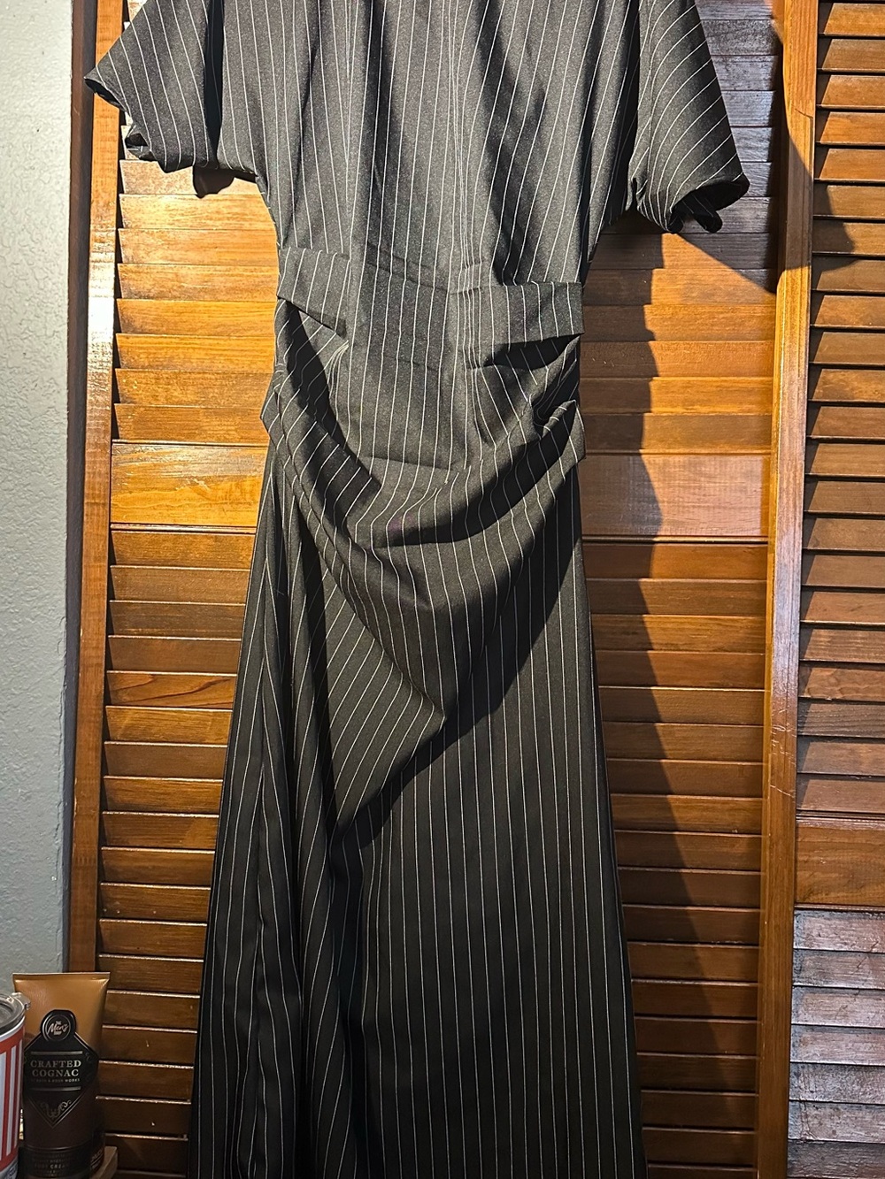 Black Pinstripe Women’s Dress - Classic Professional Style